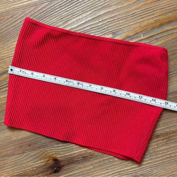 L.A. Hearts Red Ribbed Tube Top - Picture 2 of 6